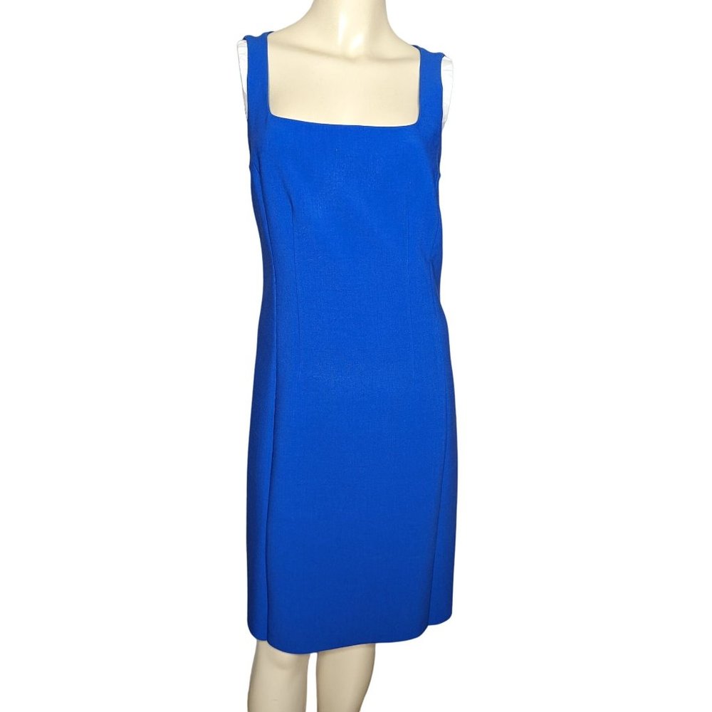 Kobi Halperin Mariola Royal Blue Square Neck Sheath Dress Size W 6‎